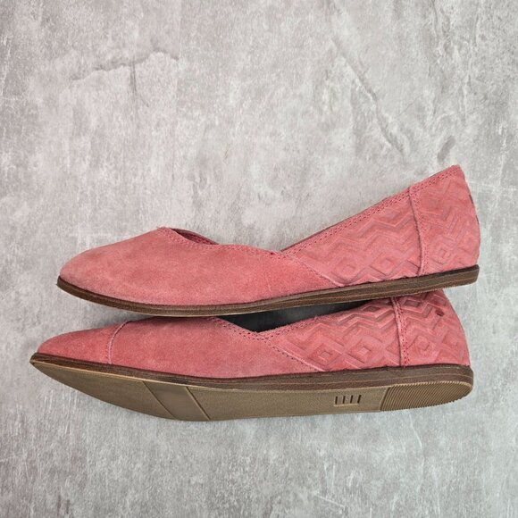 Toms Jutti Ballet Flats Coral Suede Pointed Toe Comfort Ballerina Shoes Size 8 - Picture 6 of 10